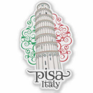 Pegatina Torre de Pisa Italia Icono de Referencia Italiano 