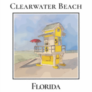 Pegatina Torre de Salvavidas Adorable, Clearwater Beach Flo