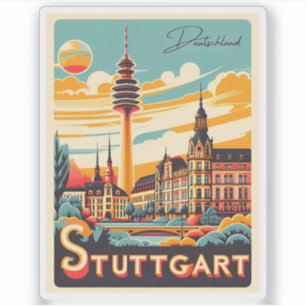 Pegatina Torre de TV de Stuttgart - Fernsehturm regalo alem