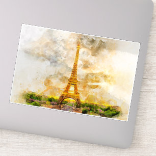 Pegatina Torre Eiffel en París al atardecer nr1