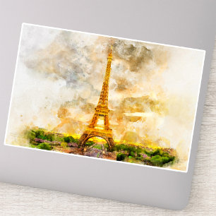 Pegatina Torre Eiffel en París al atardecer nr1