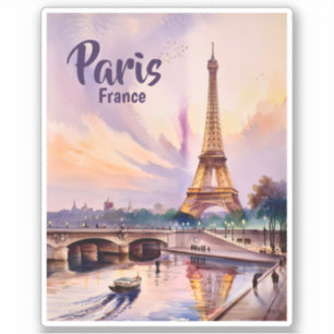 Pegatina Torre Eiffel personalizada París Francia Puesta de