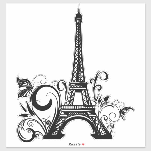 Pegatina Torre Eiffel Personalizado-Pegatina de vinilo de c (Hoja)