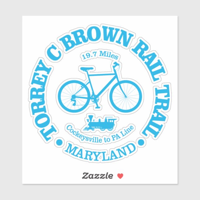 Pegatina Torrey C Brown Rail Trail (Ciclismo) (Hoja)