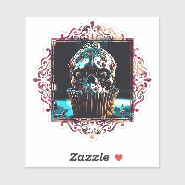 Pegatina Torta de cráneo para reloj (Hoja)