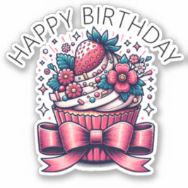 Pegatina Torta de fresa deliciosa