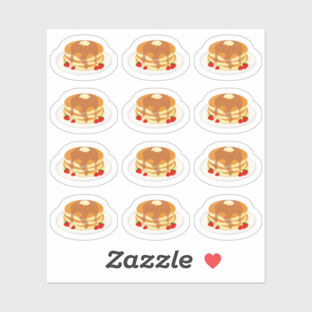 Pegatina Tortitas Lindas Apiladas Comida Desayuno Bujo Plan (Hoja)