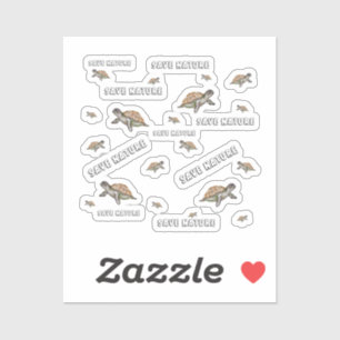 Pegatina Tortuga acuarela Salvar la Naturaleza