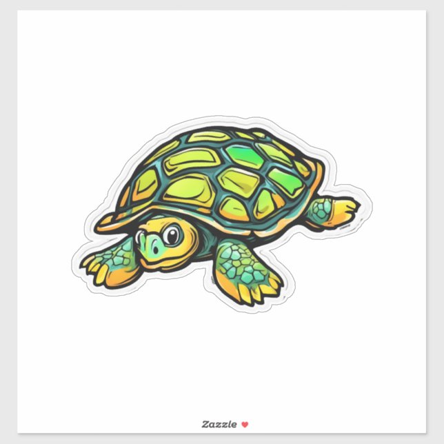Pegatina Tortuga Animal Tortuga Verde (Hoja)