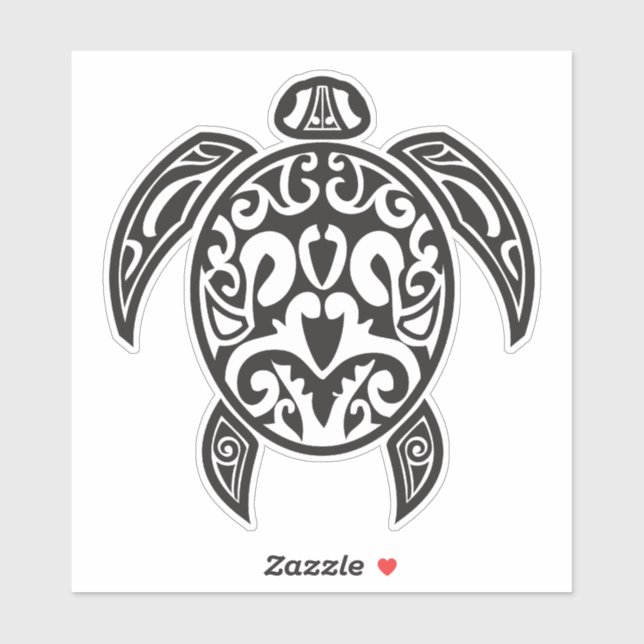 Pegatina Tortuga de mar tribal (Hoja)