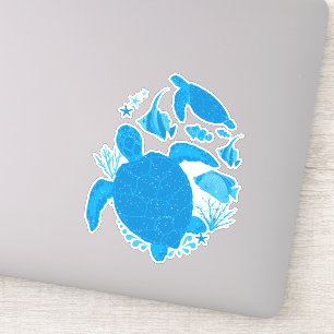 Pegatina Tortuga Ocean Reef Guay Blue