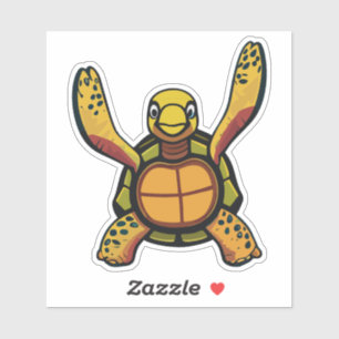 Pegatina Tortuga personaje de dibujos animados bebé lindo