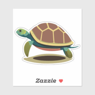 Pegatina Tortuga personaje de dibujos animados bebé lindo