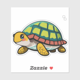 Pegatina Tortuga personaje de dibujos animados bebé lindo