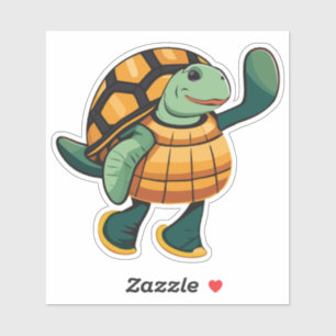 Pegatina Tortuga personaje de dibujos animados linda