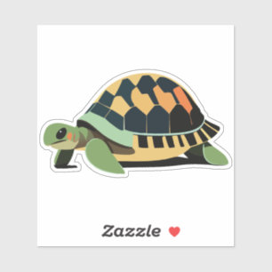 Pegatina Tortuga personaje de dibujos animados linda