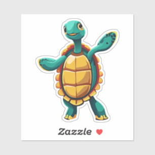 Pegatina Tortuga personaje de dibujos animados linda