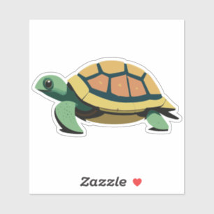 Pegatina Tortuga personaje de dibujos animados linda