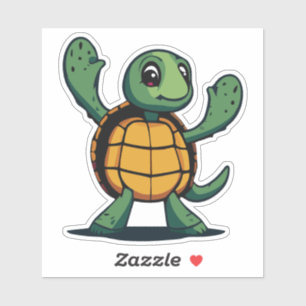Pegatina Tortuga personaje de dibujos animados linda bebé