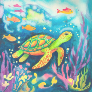 Pegatina Tortuga pintadora