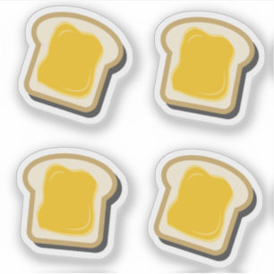 Pegatina Tostadas de queso naranja y cabrito marrón 4x set