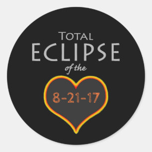 pegatina total del corazón del eclipse