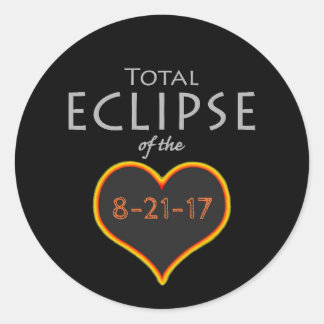 pegatina total del corazón del eclipse
