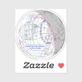 Pegatina Total Solar Eclipse 2026 Map