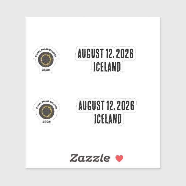 Pegatina Total Solar Eclipse 2026 Totality Custom Vinyl (Hoja)