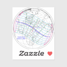 Pegatina Total Solar Eclipse 2027 Map