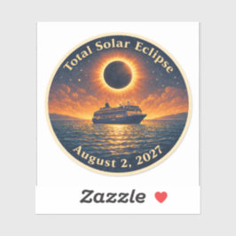 Pegatina Total Solar Eclipse August 2 2027 cruise ship 