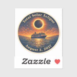 Pegatina Total Solar Eclipse August 2 2027 cruise ship 