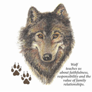 Pegatina Tótem lobo, símbolo Inspirador guía animal