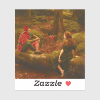 Pegatina Touchstone and Audrey (Jester Teasing Lady Lover)