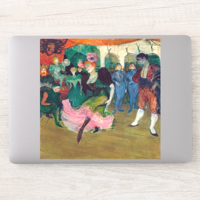 Pegatina Toulouse-Lautrec - Marcelle Lender, Dancing Bolero (Ordenador)