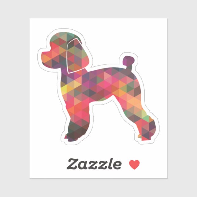 Pegatina Toy Poodle Dog Geo Silhouette Multi (Hoja)