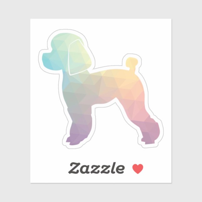 Pegatina Toy Poodle Dog Geo Silhouette Pastel (Hoja)