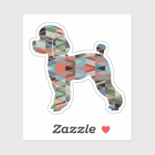 Pegatina Toy Poodle Dog Geo Silhouette Placa