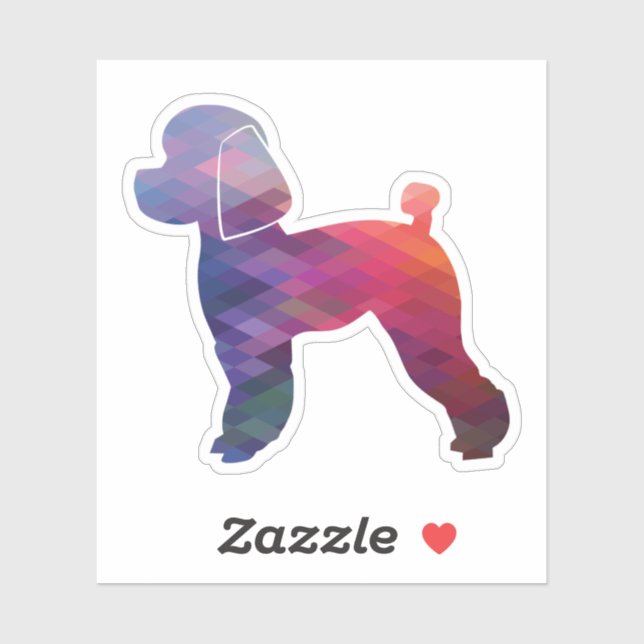 Pegatina Toy Poodle Dog Geo Silhouette Purple (Hoja)