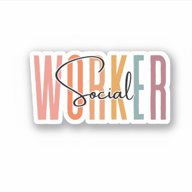 Pegatina Trabajador social (Anverso)