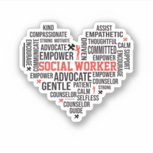 Pegatina Trabajador social, graduado estudiantil, consejero