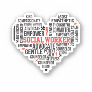 Pegatina Trabajador social, graduado estudiantil, consejero