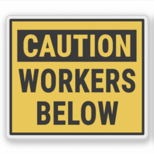 Pegatina Trabajadores de precaución inferiores