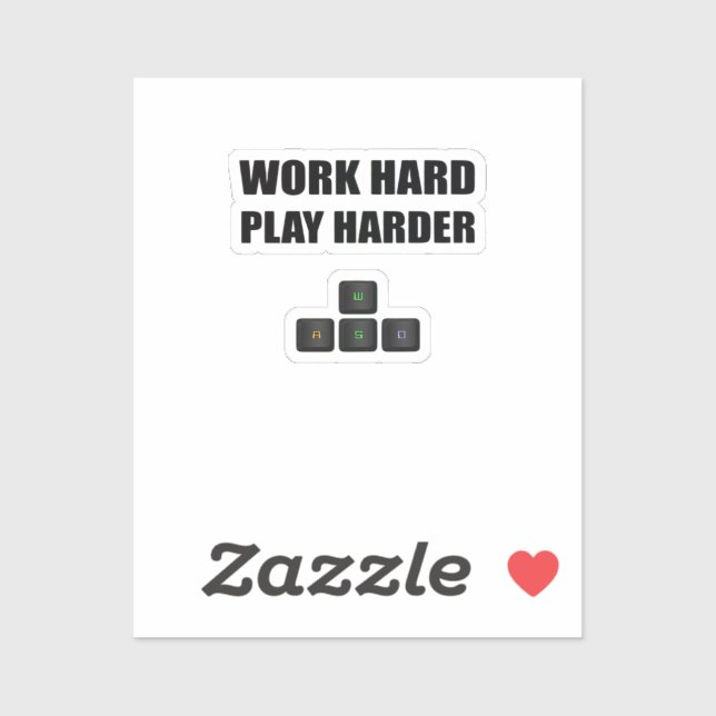 Pegatina Trabajar duro mucho - RGB (Hoja)