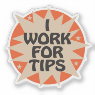 Pegatina Trabajo para consejos con diseño Starburst