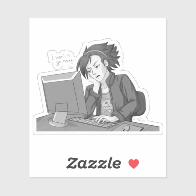 Pegatina Trabajo sin sentido (Hoja)