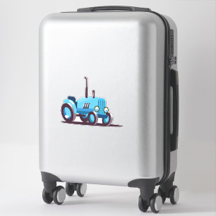 Pegatina Tractor Azul Adorable