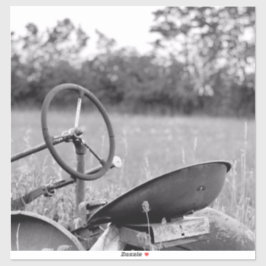 Pegatina Tractor en la hierba larga