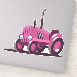 Pegatina Tractor Rosa Lindo