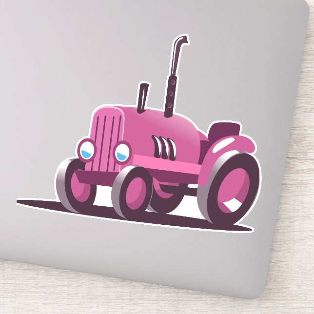 Pegatina Tractor Rosa Lindo (Detalle)